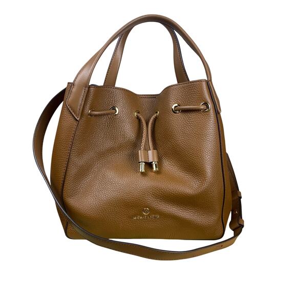 Michael Kors Brown Phoebe Large Leather  Bucket Bag Shoulder Crossbody - Picture 2 of 12